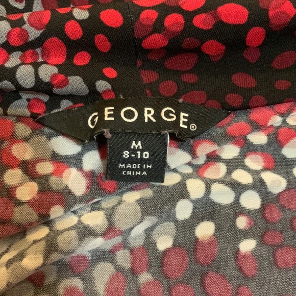 EUC Red Polka Dot Drape Neck Top - Picture 5 of 6